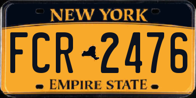 NY license plate FCR2476
