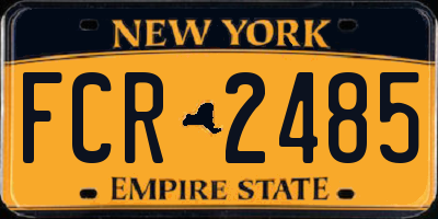 NY license plate FCR2485