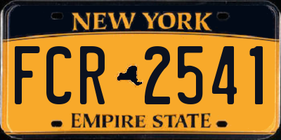 NY license plate FCR2541