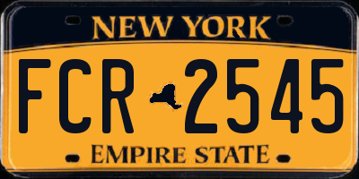 NY license plate FCR2545