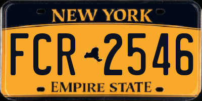 NY license plate FCR2546
