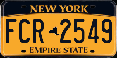 NY license plate FCR2549