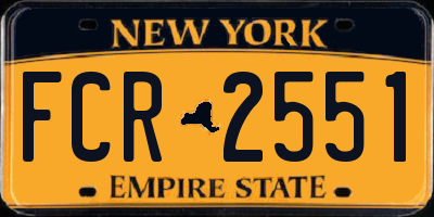 NY license plate FCR2551