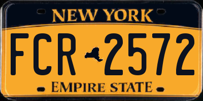 NY license plate FCR2572
