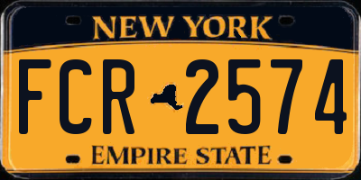 NY license plate FCR2574