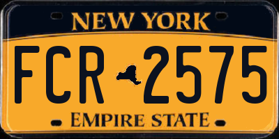 NY license plate FCR2575