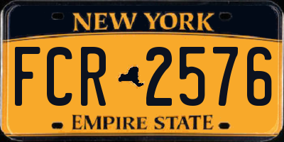 NY license plate FCR2576