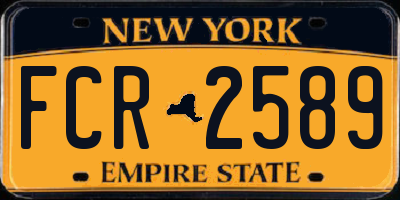 NY license plate FCR2589