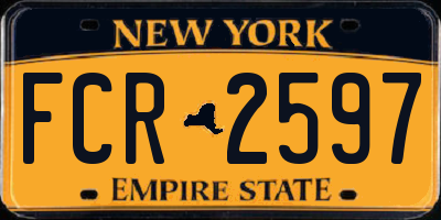 NY license plate FCR2597