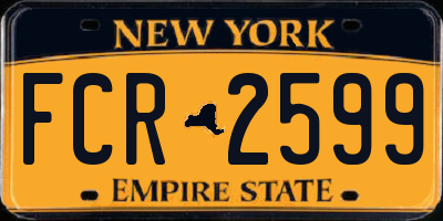 NY license plate FCR2599