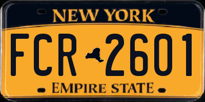 NY license plate FCR2601