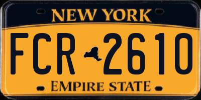 NY license plate FCR2610
