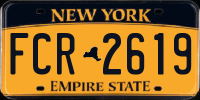 NY license plate FCR2619