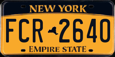 NY license plate FCR2640