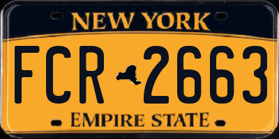 NY license plate FCR2663