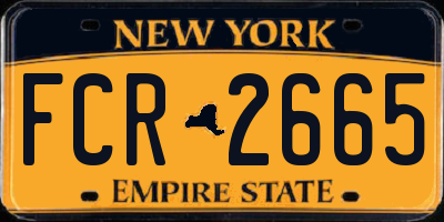 NY license plate FCR2665