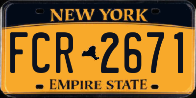 NY license plate FCR2671