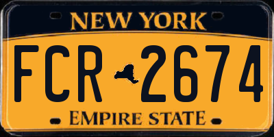 NY license plate FCR2674