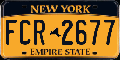NY license plate FCR2677