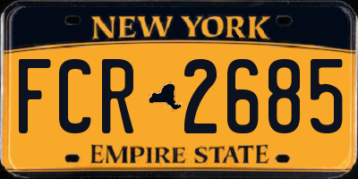 NY license plate FCR2685