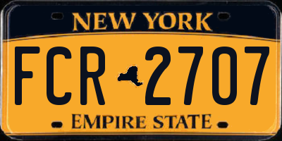 NY license plate FCR2707