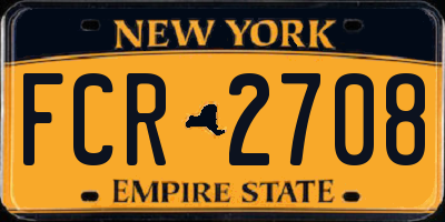 NY license plate FCR2708