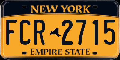 NY license plate FCR2715