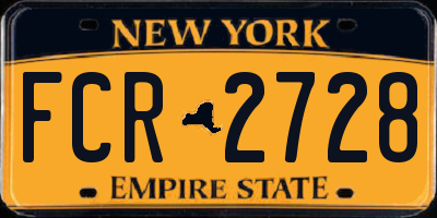 NY license plate FCR2728
