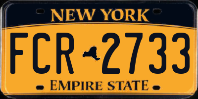 NY license plate FCR2733