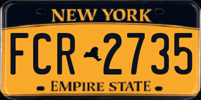 NY license plate FCR2735