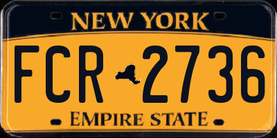 NY license plate FCR2736