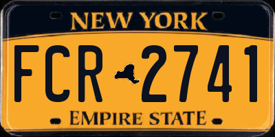NY license plate FCR2741