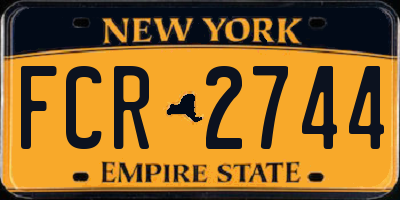 NY license plate FCR2744