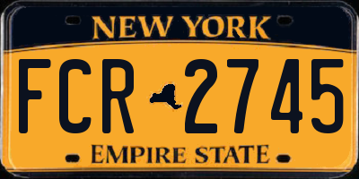 NY license plate FCR2745