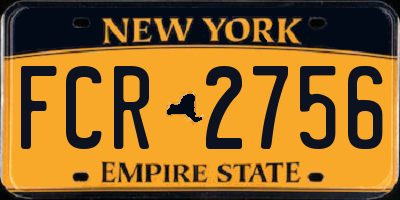 NY license plate FCR2756