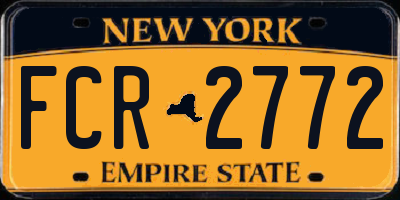 NY license plate FCR2772
