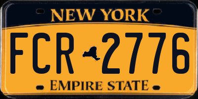 NY license plate FCR2776