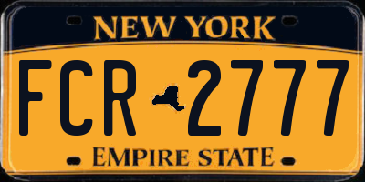 NY license plate FCR2777