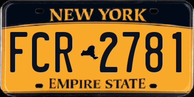 NY license plate FCR2781