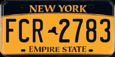 NY license plate FCR2783