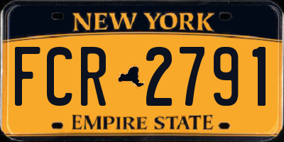 NY license plate FCR2791