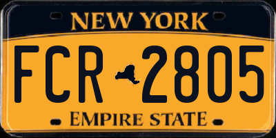 NY license plate FCR2805