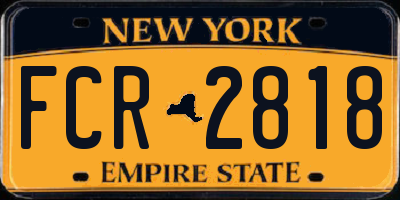 NY license plate FCR2818