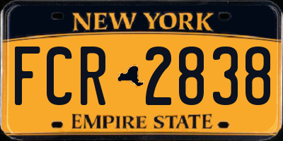 NY license plate FCR2838