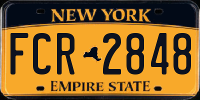 NY license plate FCR2848
