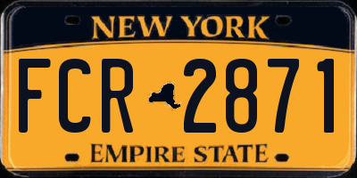 NY license plate FCR2871