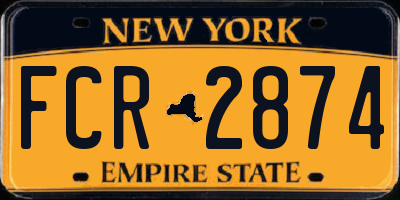 NY license plate FCR2874