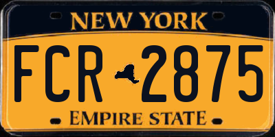NY license plate FCR2875
