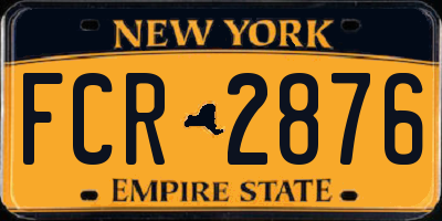 NY license plate FCR2876