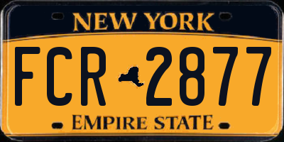 NY license plate FCR2877
